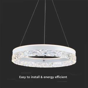 LED пендел бял/кристали 25W 3000K V-TAC VT-7581 | Rotozoom