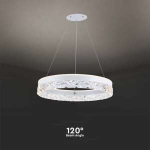 LED пендел бял/кристали 25W 3000K V-TAC VT-7581 | Rotozoom