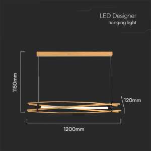 LED пендел дървен 15W 3000K V-TAC VT-7978 | Rotozoom
