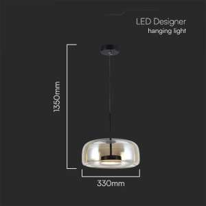 LED пендел метал/стъкло Ø330mm 6W 3000K V-TAC VT-7988 | Rotozoom