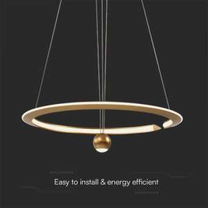 LED пендел с регулируем кабел 45W 3000K V-TAC VT-10126 златист | Rotozoom