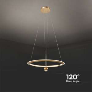 LED пендел с регулируем кабел 45W 3000K V-TAC VT-10126 златист | Rotozoom