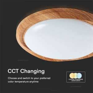 LED плафон дървен 60/30W 3в1 с дистанционно управление VT-8559 V-TAC | Rotozoom