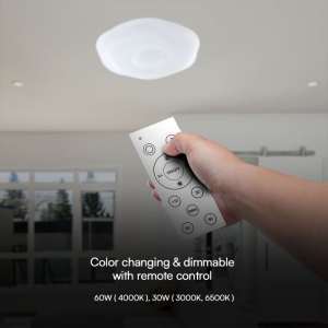 LED плафон цвете 60/30W 3в1 с дистанционно управление VT-8562 V-TAC | AVStore