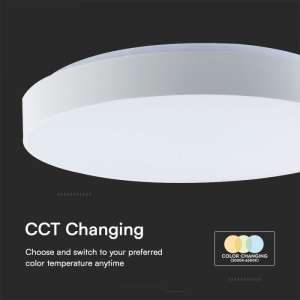 LED плафон кръгъл 40/20W 3в1 с дистанционно управление VT-8563 V-TAC бял | Rotozoom