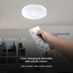 LED плафон кръгъл 60/30W 3в1 с дистанционно управление VT-8566 V-TAC бял | AVStore