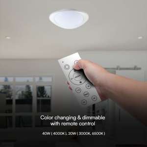 LED плафон елипса 40/20W 3в1 с дистанционно управление VT-8567 V-TAC бял | AVStore