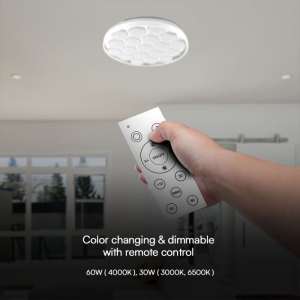 LED плафон пчелна пита 60/30W 3в1 с дистанционно управление VT-8569 V-TAC | Rotozoom