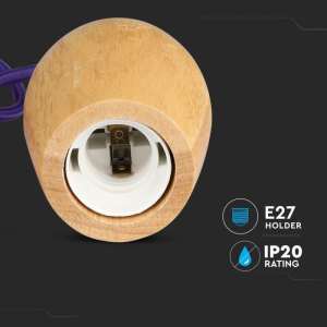 Пендел дървен/лилав кабел Ø73mm V-TAC VT-7778 | Rotozoom