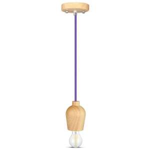 Пендел дървен/лилав кабел Ø73mm V-TAC VT-7778 | AVStore