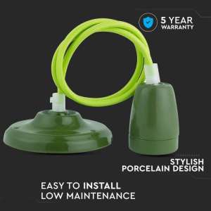 Пендел с порцеланова фасунга Ø47mm V-TAC VT-7998 зелен | Rotozoom