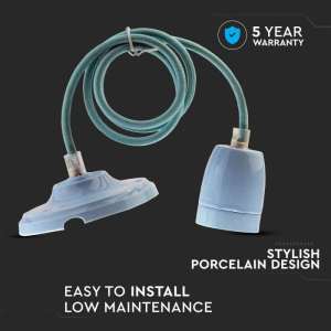 Пендел с порцеланова фасунга Ø47mm V-TAC VT-7998 син | AVStore