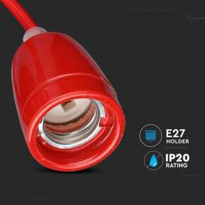 Пендел с порцеланова фасунга Ø47mm V-TAC VT-7998 чврвен | Rotozoom