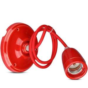 Пендел с порцеланова фасунга Ø47mm V-TAC VT-7998 чврвен | Rotozoom
