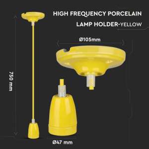 Пендел с порцеланова фасунга Ø47mm V-TAC VT-7998 жълт | Rotozoom