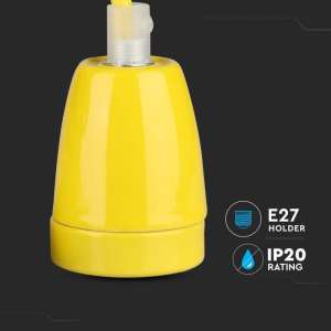 Пендел с порцеланова фасунга Ø47mm V-TAC VT-7998 жълт | Rotozoom