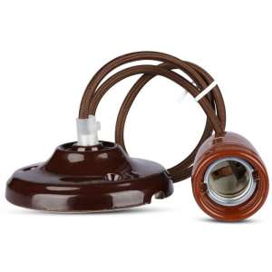 Пендел с порцеланова фасунга Ø47mm V-TAC VT-7998 кафяв | Rotozoom