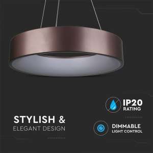 LED пендел Ø450mm 20W 3000K V-TAC VT-25-1D кафяв | AVStore