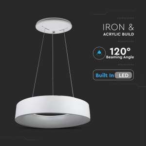 LED пендел Ø600mm 30W 3000K V-TAC VT-32-1D бял | Rotozoom