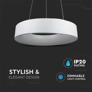 LED пендел Ø600mm 30W 3000K V-TAC VT-32-1D бял | Rotozoom