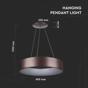 LED пендел Ø600mm 30W 3000K V-TAC VT-32-1D кафяв | AVStore