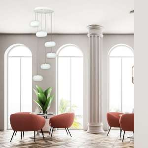LED пендел висящ 72W 3000K V-TAC VT-7390 бял | Rotozoom