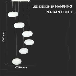 LED пендел висящ 72W 3000K V-TAC VT-7390 бял | Rotozoom