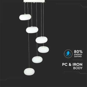 LED пендел висящ 72W 3000K V-TAC VT-7390 бял | Rotozoom