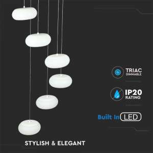 LED пендел висящ 72W 3000K V-TAC VT-7390 бял | Rotozoom