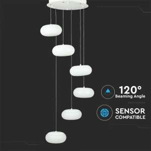 LED пендел висящ 72W 3000K V-TAC VT-7390 бял | Rotozoom