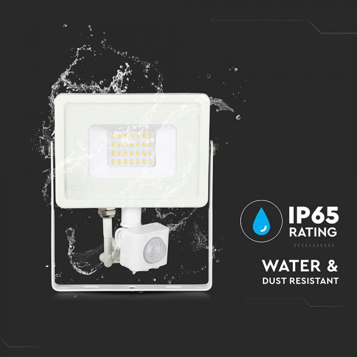 448-i4_760 LED прожектор със сензор за движение 20W 6400K VT-20-S V-TAC бял | AVStore