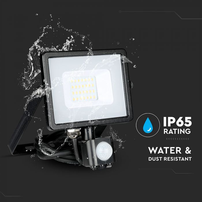 451-i4_699 LED прожектор със сензор за движение 20W 3000K VT-20-S V-TAC черен | AVStore