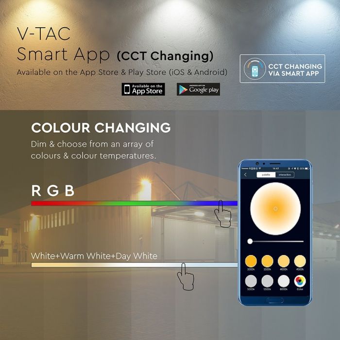 5984-i2_759 LED прожектор 20W SMART RGB+3IN1 VT-5020 V-TAC бял | Rotozoom