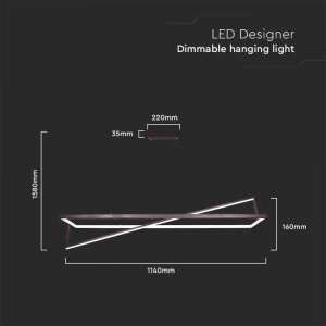 LED пендел висящ 45W 3000K V-TAC VT-7756 черен | Rotozoom