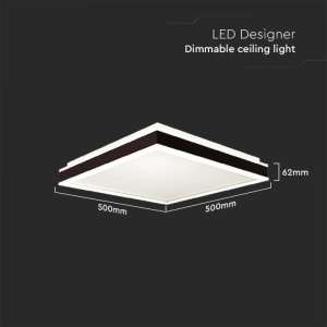 LED плафон квадратен 48W 4000K VT-7758 V-TAC черен | Rotozoom