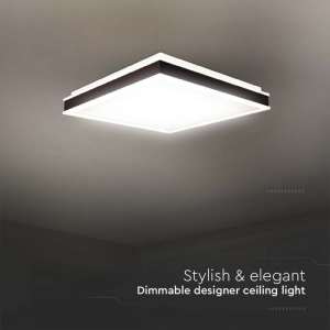 LED плафон квадратен 48W 4000K VT-7758 V-TAC черен | Rotozoom