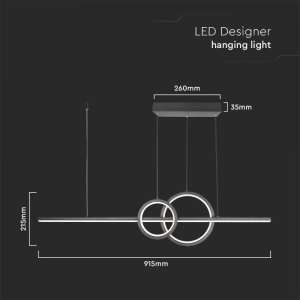 LED пендел висящ 15W 4000K V-TAC VT-7767 черен | Rotozoom