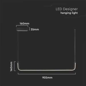 LED пендел висящ 12W 4000K V-TAC VT-7769 черен | Rotozoom