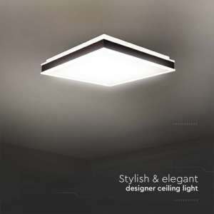 LED плафон квадратен 24W 4000K VT-7782 V-TAC черен | Rotozoom