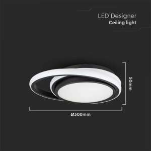 LED плафон кръгъл 24W 4000K VT-7783 V-TAC черен | AVStore