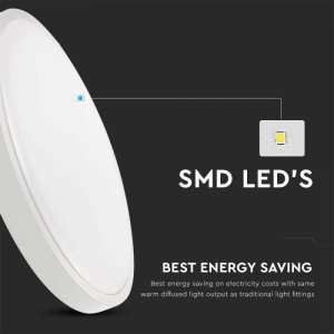 LED плафон кръгъл 30W 3000K VT-8630 V-TAC бял | Rotozoom