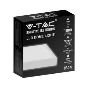 LED плафон квадратен 18W 6500K VT-8618 V-TAC бял | Rotozoom