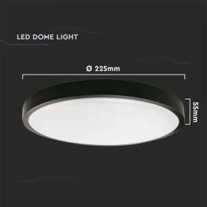 LED плафон кръгъл 18W 3000K VT-8618 V-TAC черен | Rotozoom