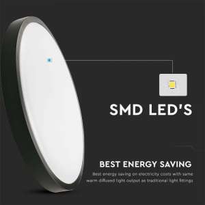 LED плафон кръгъл 18W 3000K VT-8618 V-TAC черен | Rotozoom