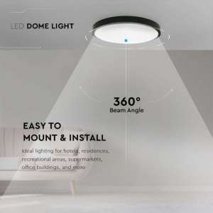 LED плафон кръгъл 18W 3000K VT-8618 V-TAC черен | Rotozoom