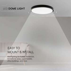 LED плафон кръгъл 18W 6500K VT-8618 V-TAC черен | AVStore