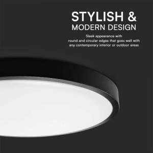 LED плафон кръгъл 36W 6500K VT-8630 V-TAC черен | AVStore