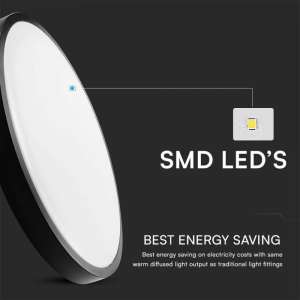 LED плафон кръгъл 36W 6500K VT-8630 V-TAC черен | AVStore