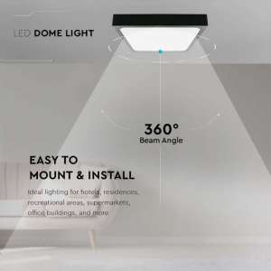 LED плафон квадратен 18W 3000K VT-8618 V-TAC черен | Rotozoom
