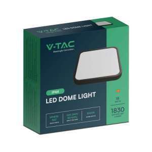 LED плафон квадратен 18W 3000K VT-8618 V-TAC черен | Rotozoom